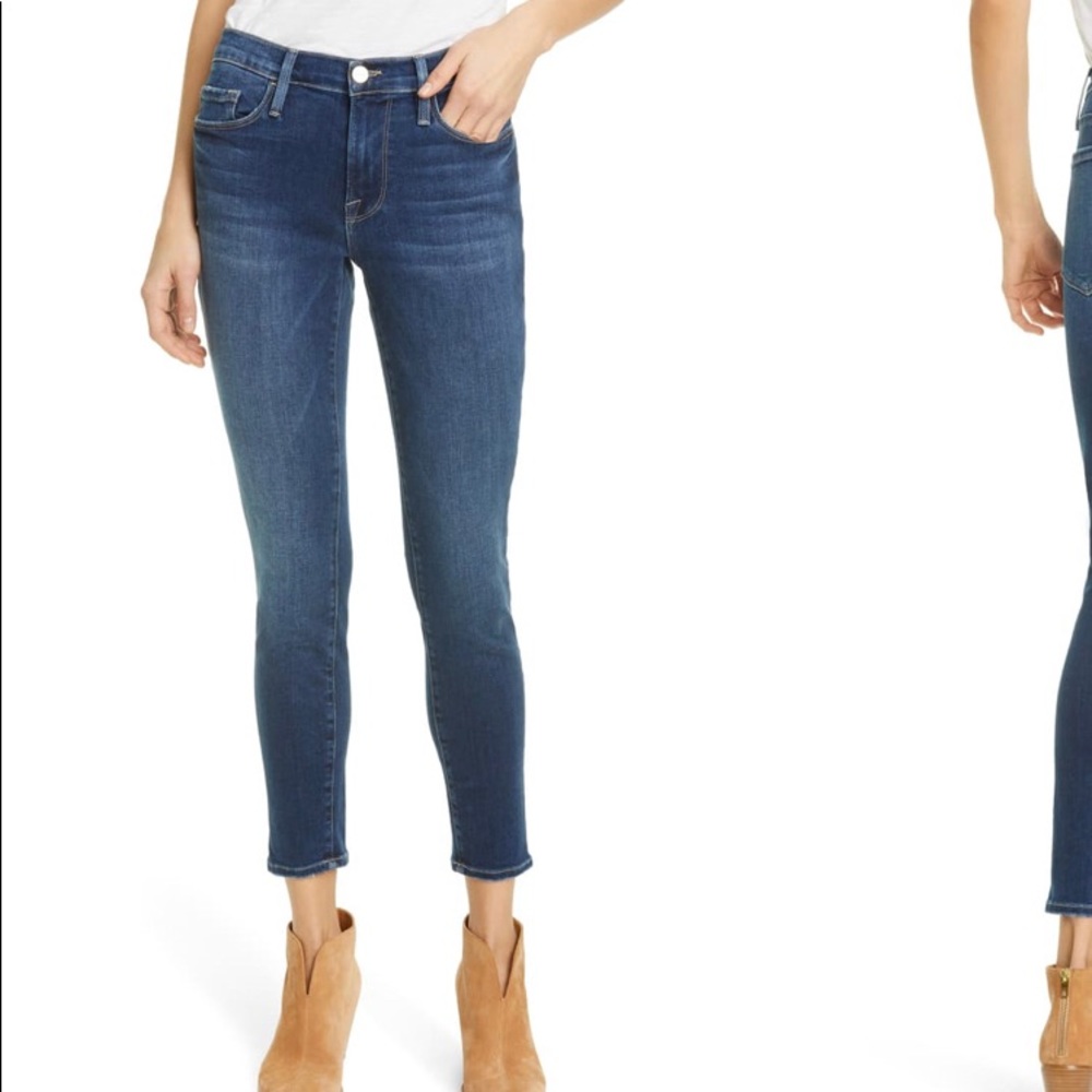 FRAME Skinny‎ de Jeanne Crop Jeans - Picture 1 of 15